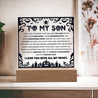 To My Son | Proudest Achievement | Acrylic Night Light Gift