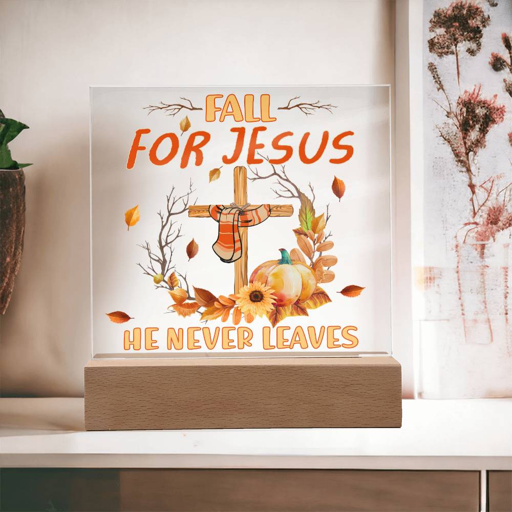 Fall For Jesus | Night Light Square Acrylic