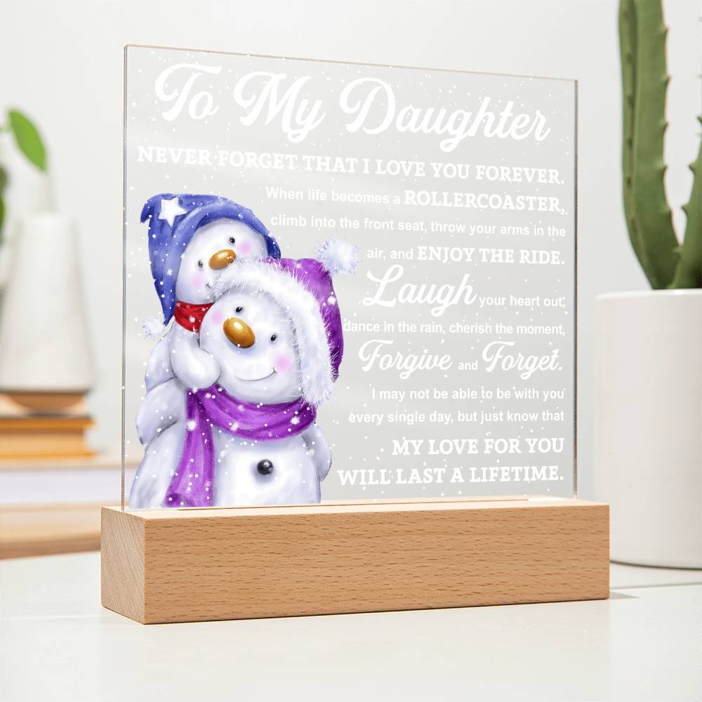 Dear Daughter - Enjoy The Ride - Night Light Square Acrylic Plaque