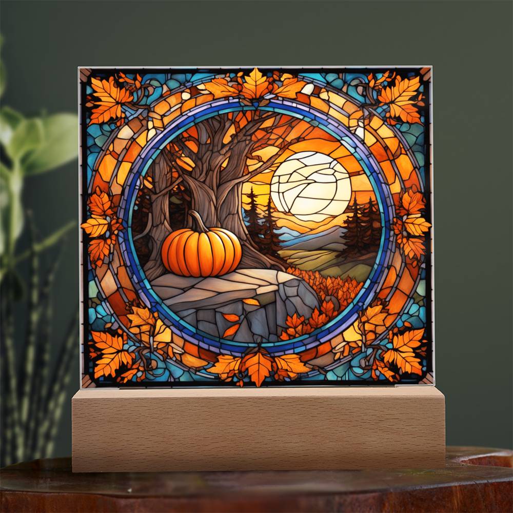 Landscape Thankgivings Night Light  Square Acrylic