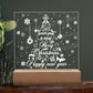 White Christmas Tree  | Night Light Square Acrylic