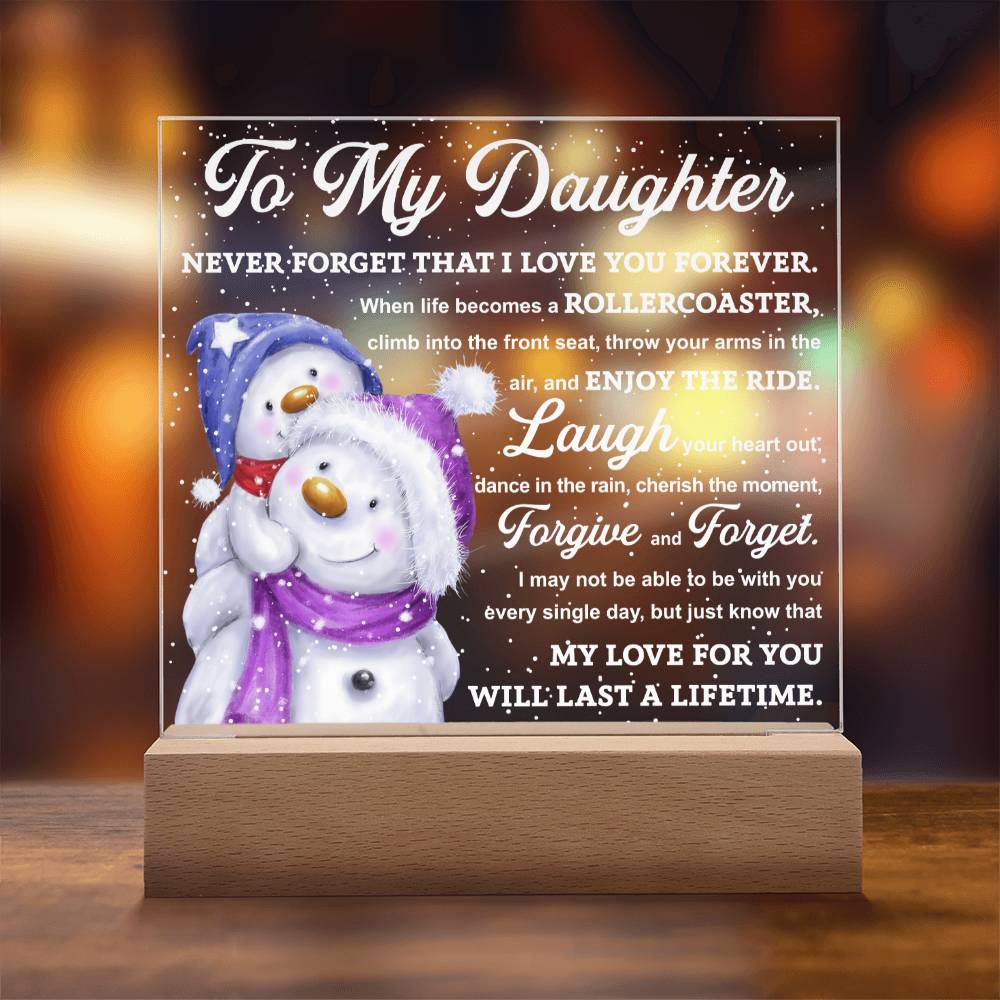 Dear Daughter - Enjoy The Ride - Night Light Square Acrylic Plaque