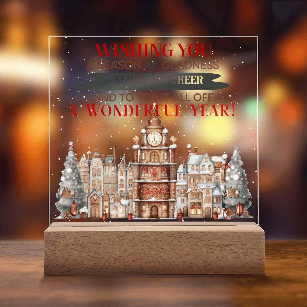 Christmas - Gathered Around It - Night Light Square Acrylic Plaque