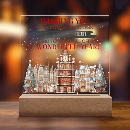 Christmas - Gathered Around It - Night Light Square Acrylic Plaque