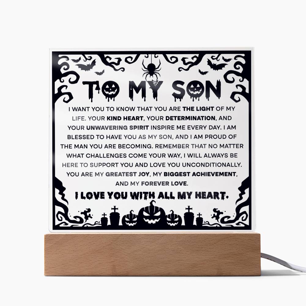 To My Son | Proudest Achievement | Acrylic Night Light Gift