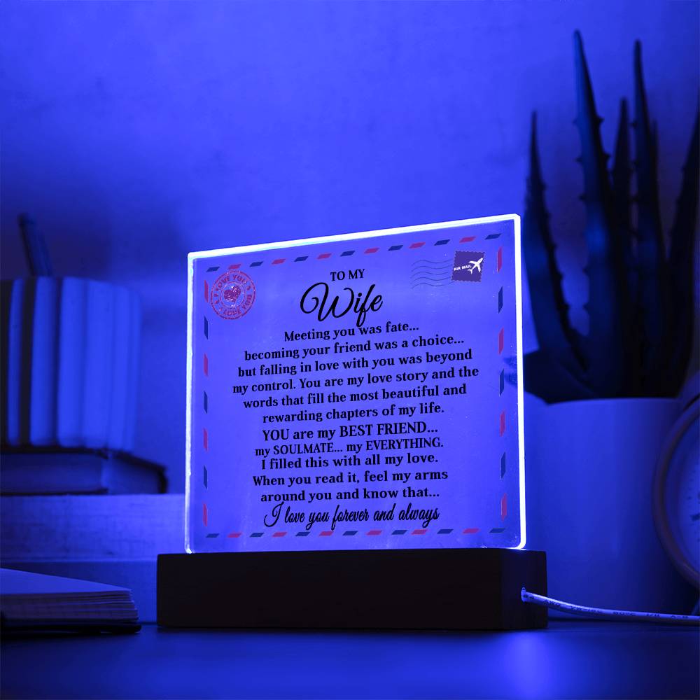 To My Wife | Open Letter | Acrylic Night Light Gift