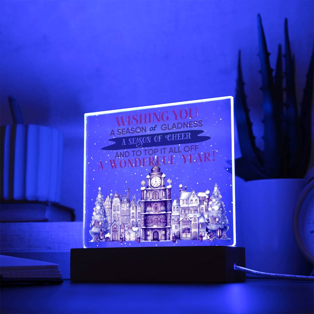 Christmas - Gathered Around It - Night Light Square Acrylic Plaque