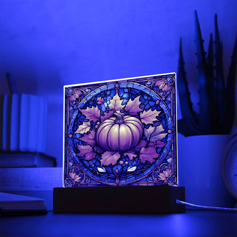 Stained Glass Pumpkin Thankgivings-Night Light  Square Acrylic