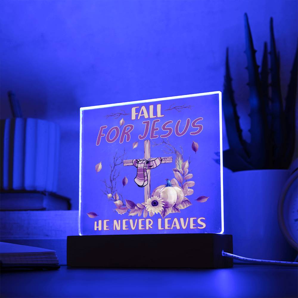 Fall For Jesus | Night Light Square Acrylic