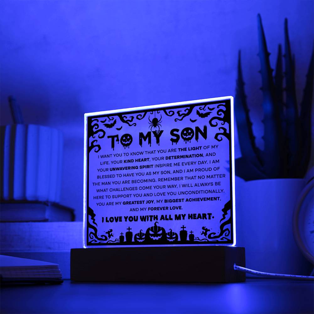 To My Son | Proudest Achievement | Acrylic Night Light Gift