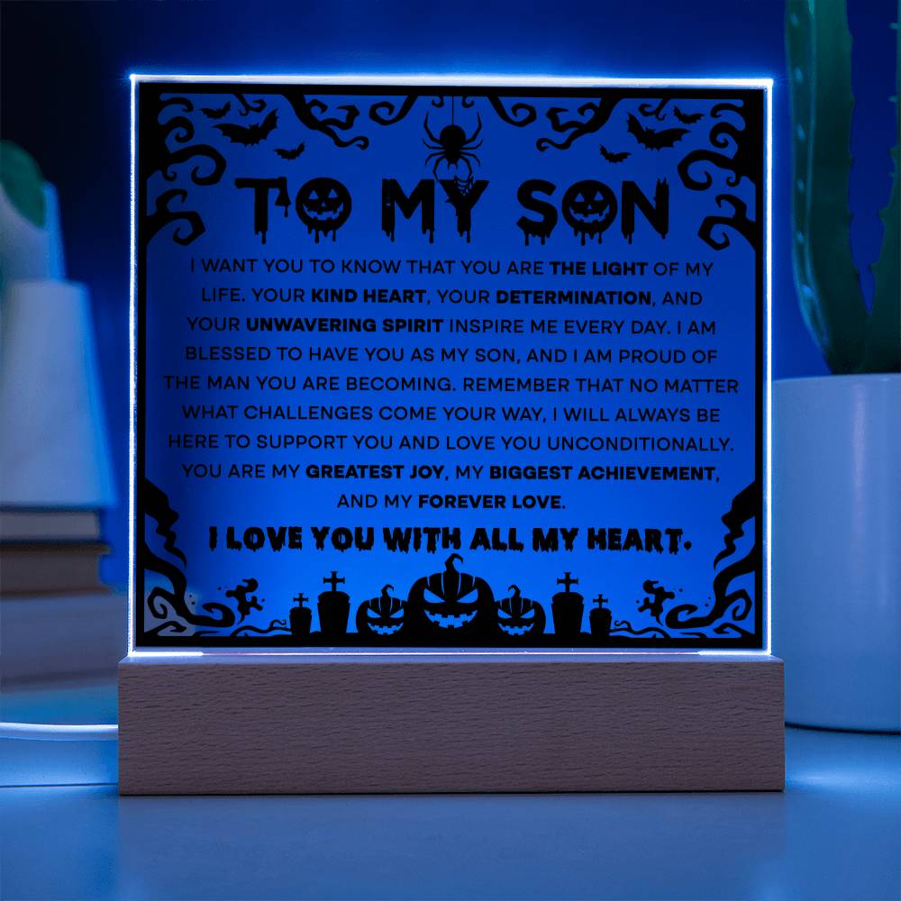 To My Son | Proudest Achievement | Acrylic Night Light Gift