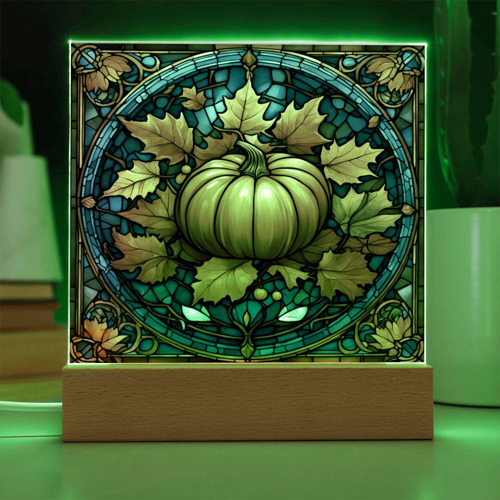 Stained Glass Pumpkin Thankgivings-Night Light  Square Acrylic