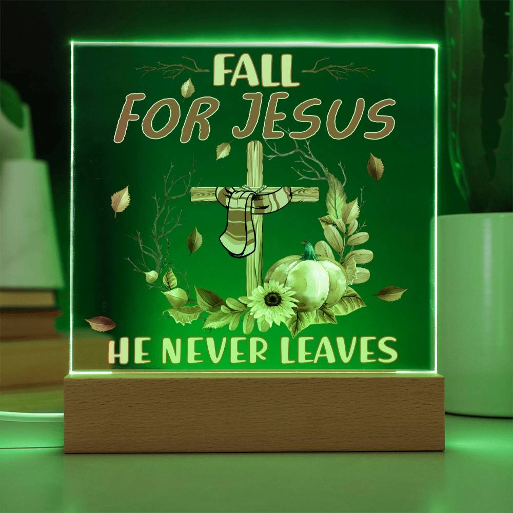 Fall For Jesus | Night Light Square Acrylic