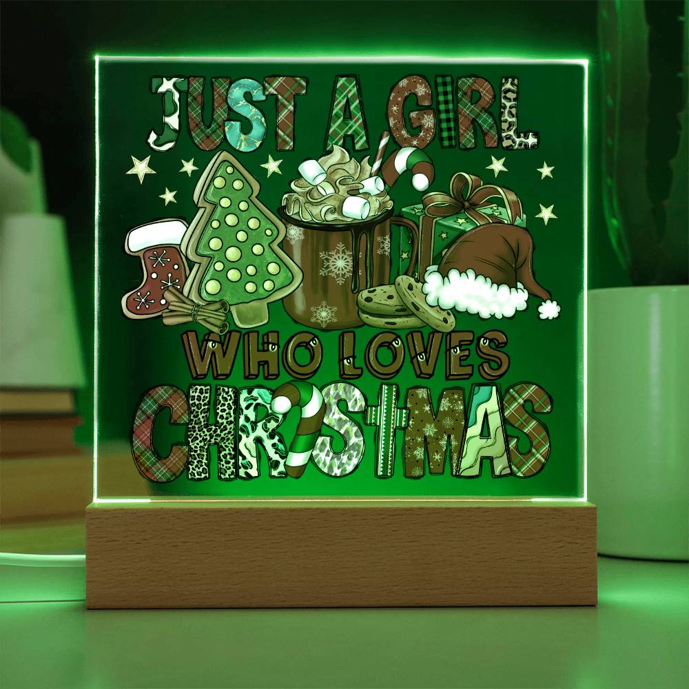 Just a Girl Who Loves Christmas | Night Light Square Acrylic