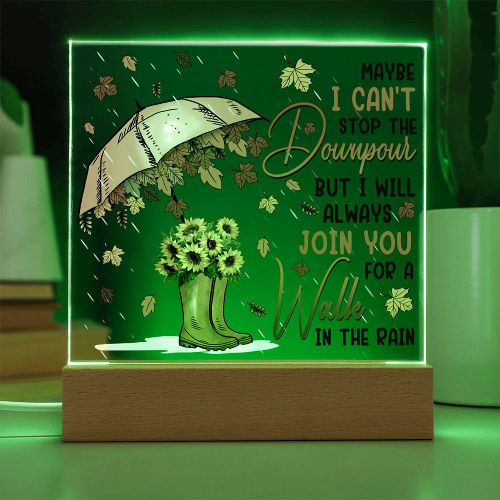 Friend In The Rain | Night Light Square Acrylic