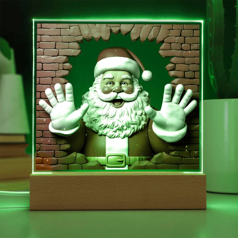 Christmas-Santa Claus 3D | Night Light Square Acrylic Plaque