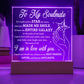 To My Soulmate - Beside Me - Night Light Square Acrylic Plaque