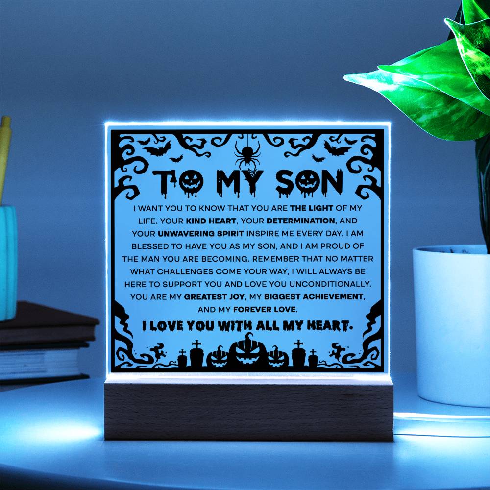 To My Son | Proudest Achievement | Acrylic Night Light Gift