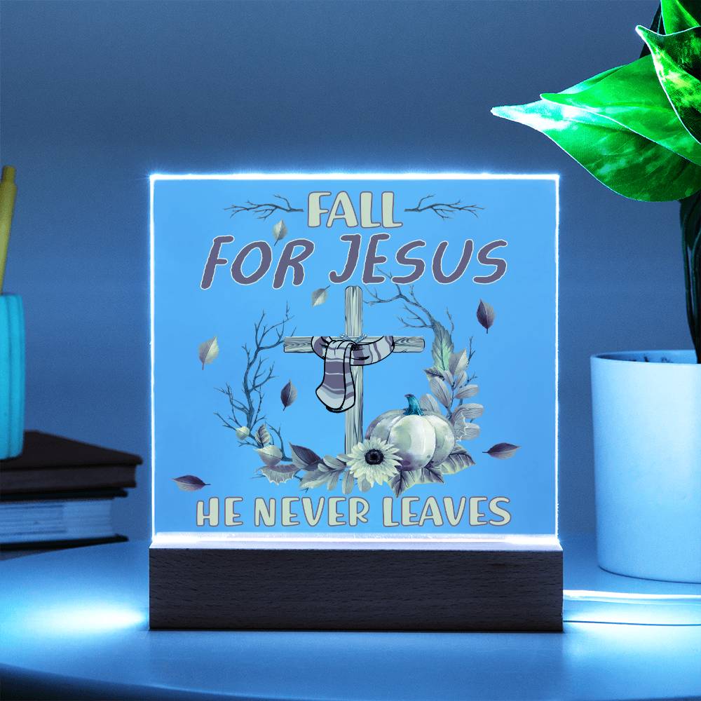 Fall For Jesus | Night Light Square Acrylic