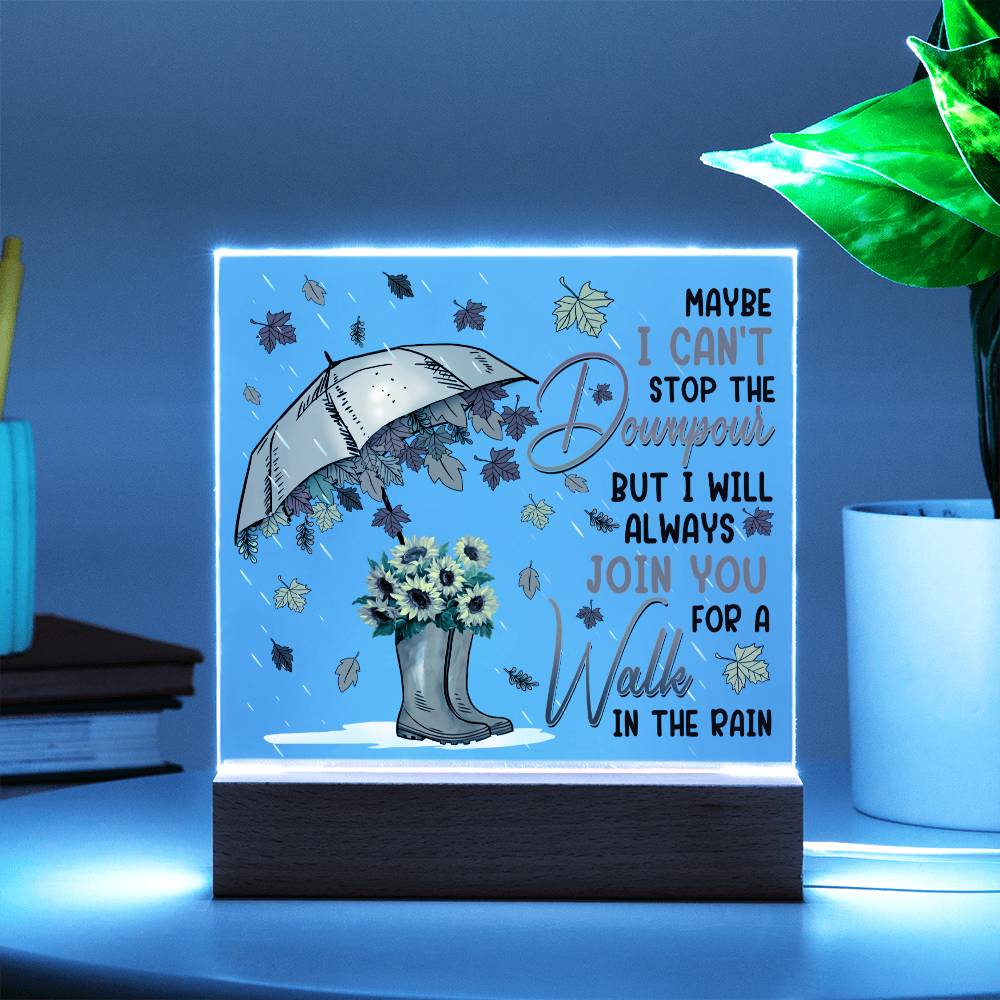 Friend In The Rain | Night Light Square Acrylic