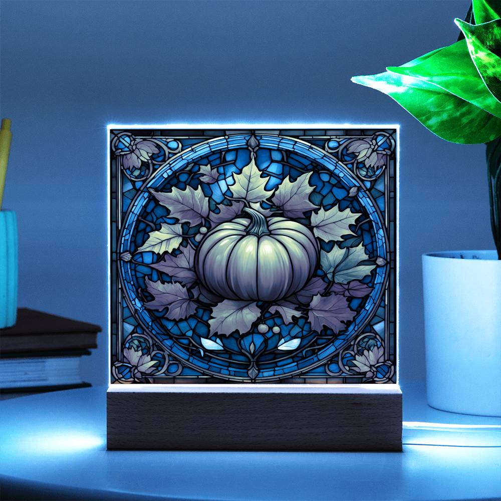 Stained Glass Pumpkin Thankgivings-Night Light  Square Acrylic