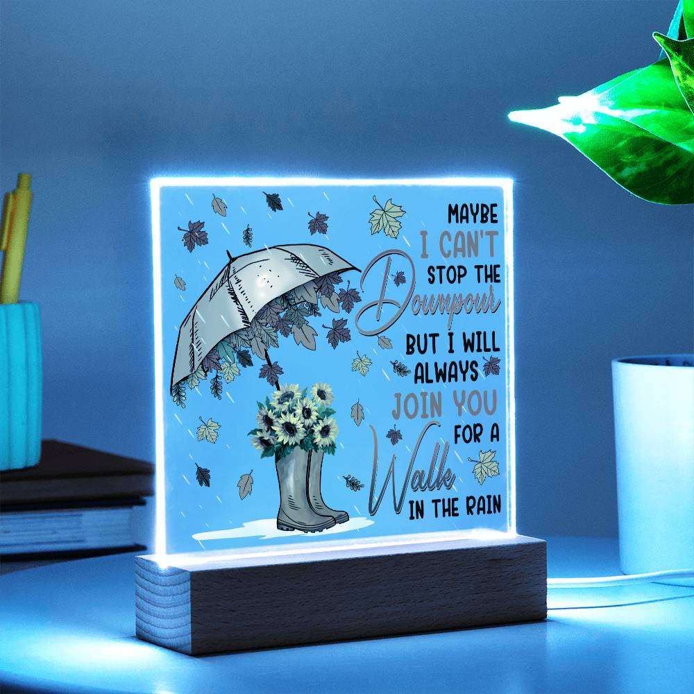 Friend In The Rain | Night Light Square Acrylic