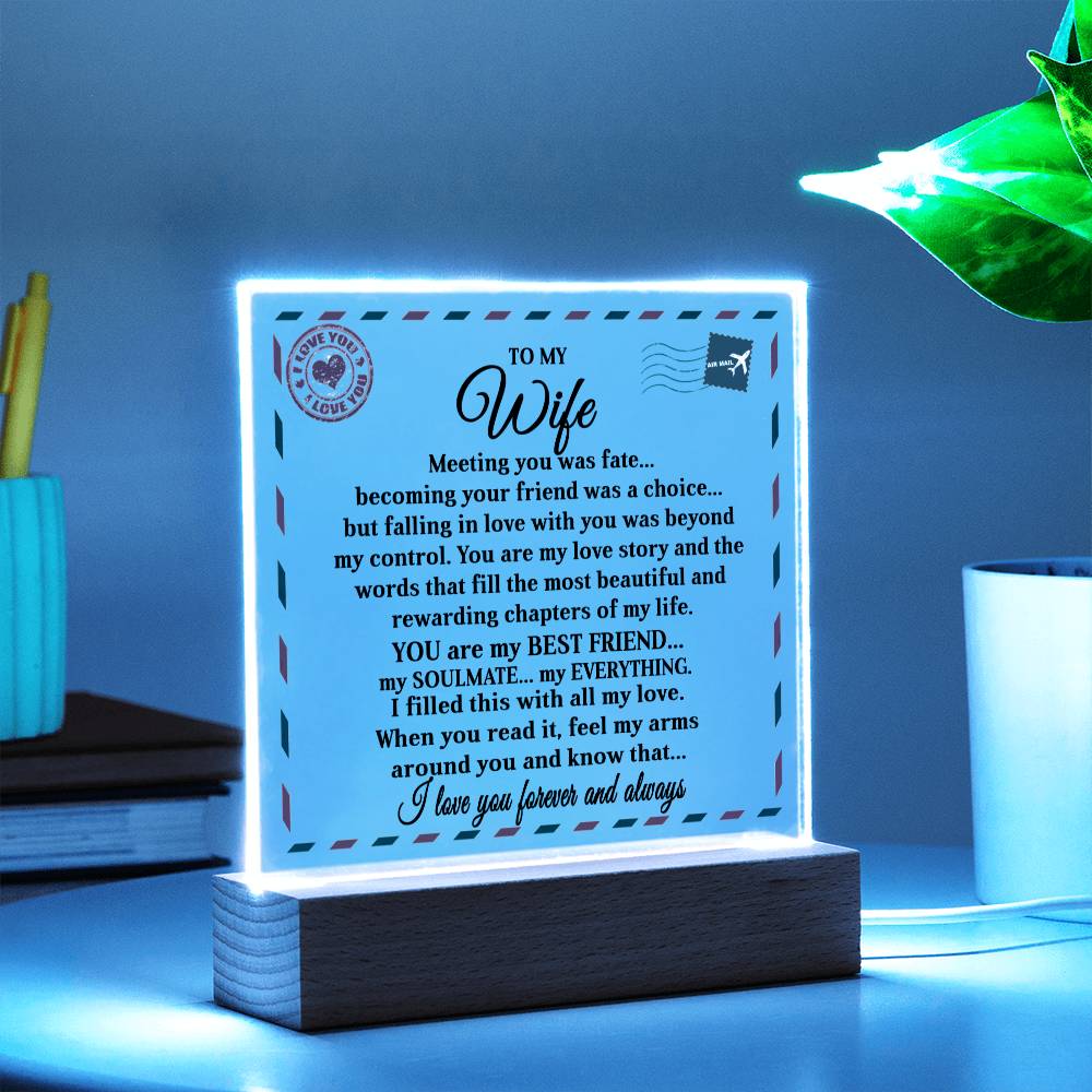 To My Wife | Open Letter | Acrylic Night Light Gift