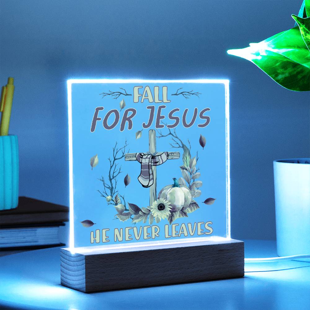 Fall For Jesus | Night Light Square Acrylic