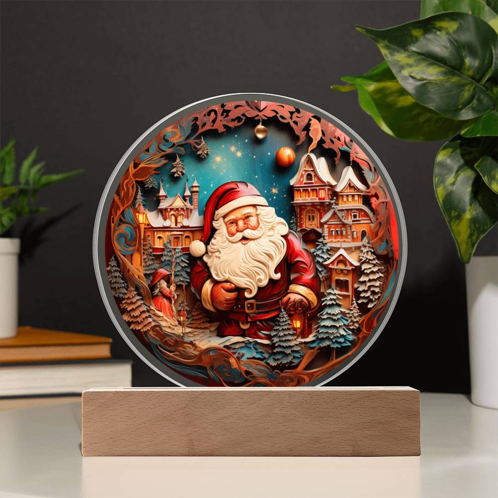 Ho Ho Ho Merry Christmas | Santa is in Town | Acrylic Night Light