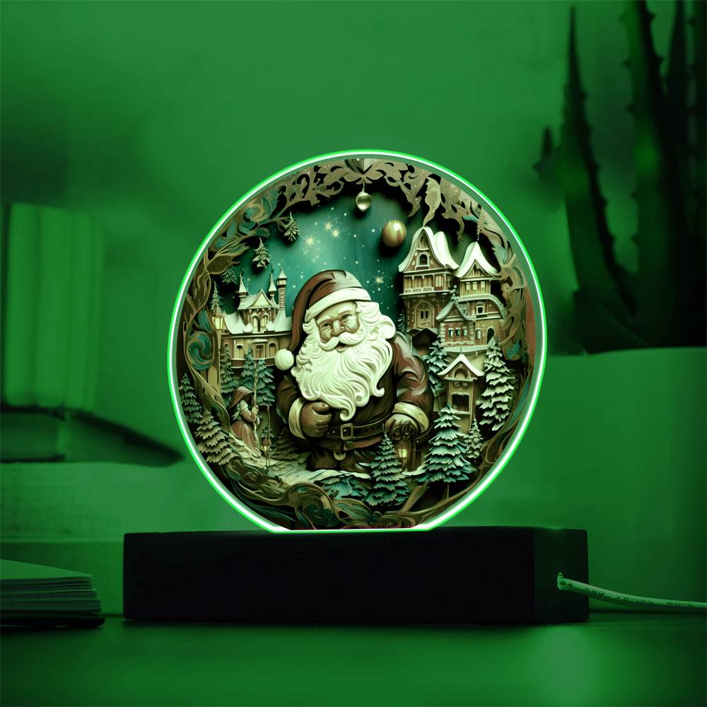 Ho Ho Ho Merry Christmas | Santa is in Town | Acrylic Night Light