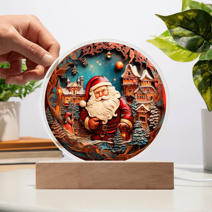 Ho Ho Ho Merry Christmas | Santa is in Town | Acrylic Night Light