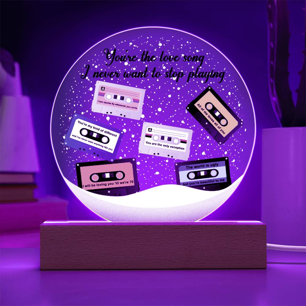 Christmas - Love Song - Night Light Circle Acrylic Plaque