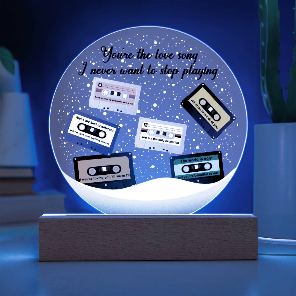 Christmas - Love Song - Night Light Circle Acrylic Plaque