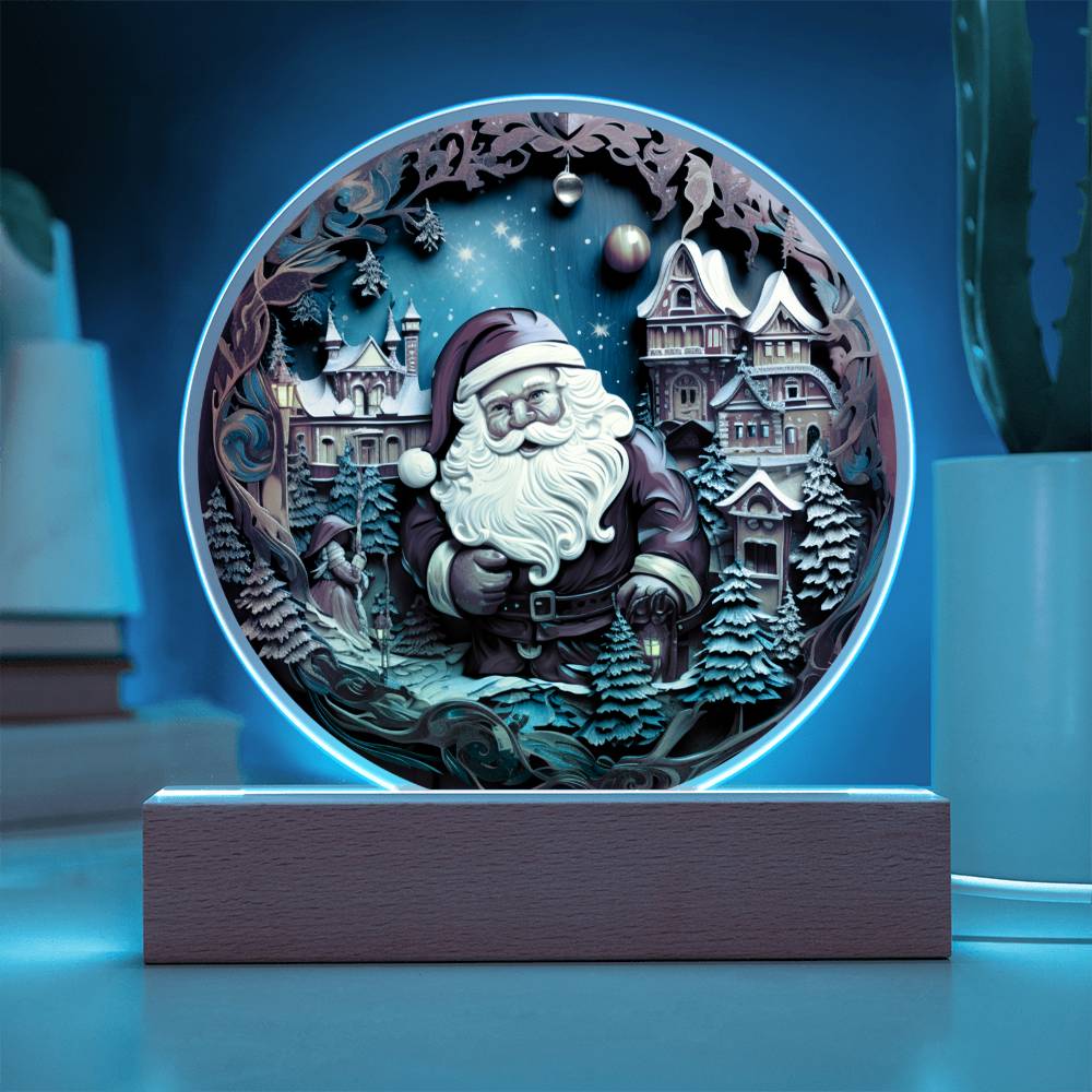 Ho Ho Ho Merry Christmas | Santa is in Town | Acrylic Night Light