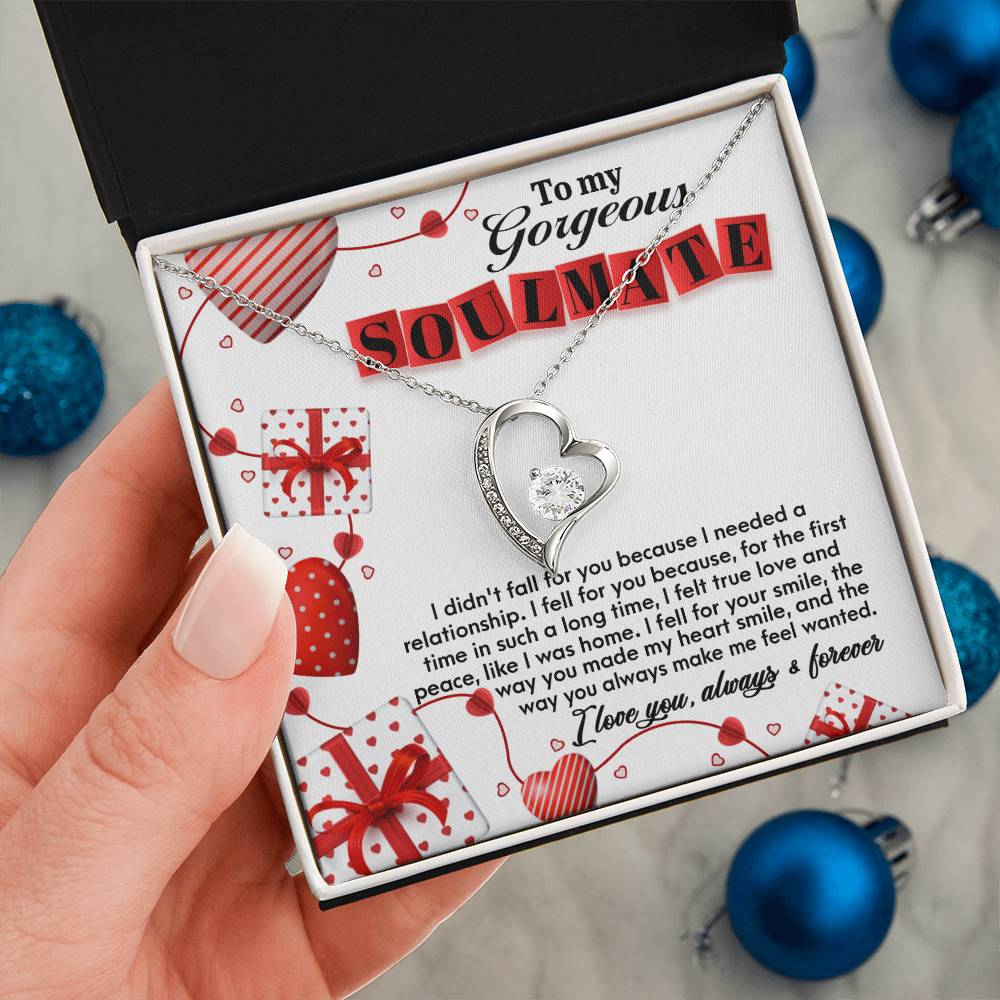 To My Gorgeous Soulmate - Fall For You - Forever Love Necklace Gift