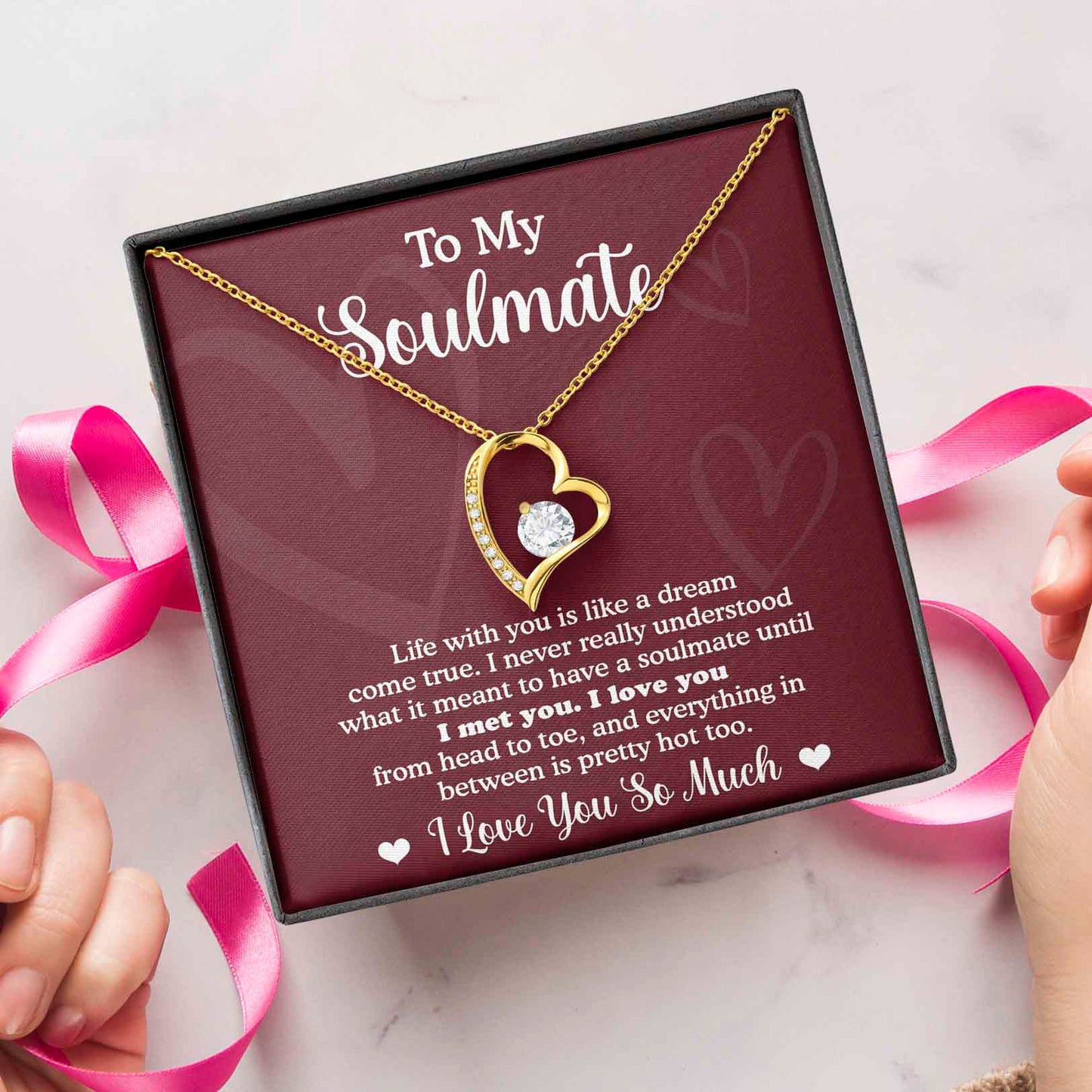 To My Soulmate - Dream Come True - Forever Love Necklace Gift