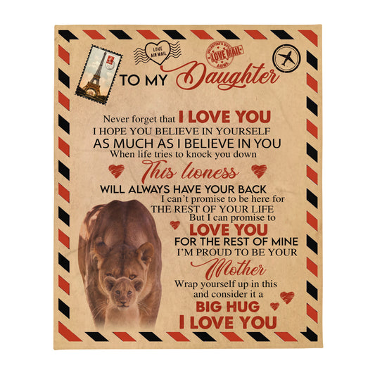 To My Daughter | Lioness Blanket | Throw Blanket 50"x60" | Envelope | PF