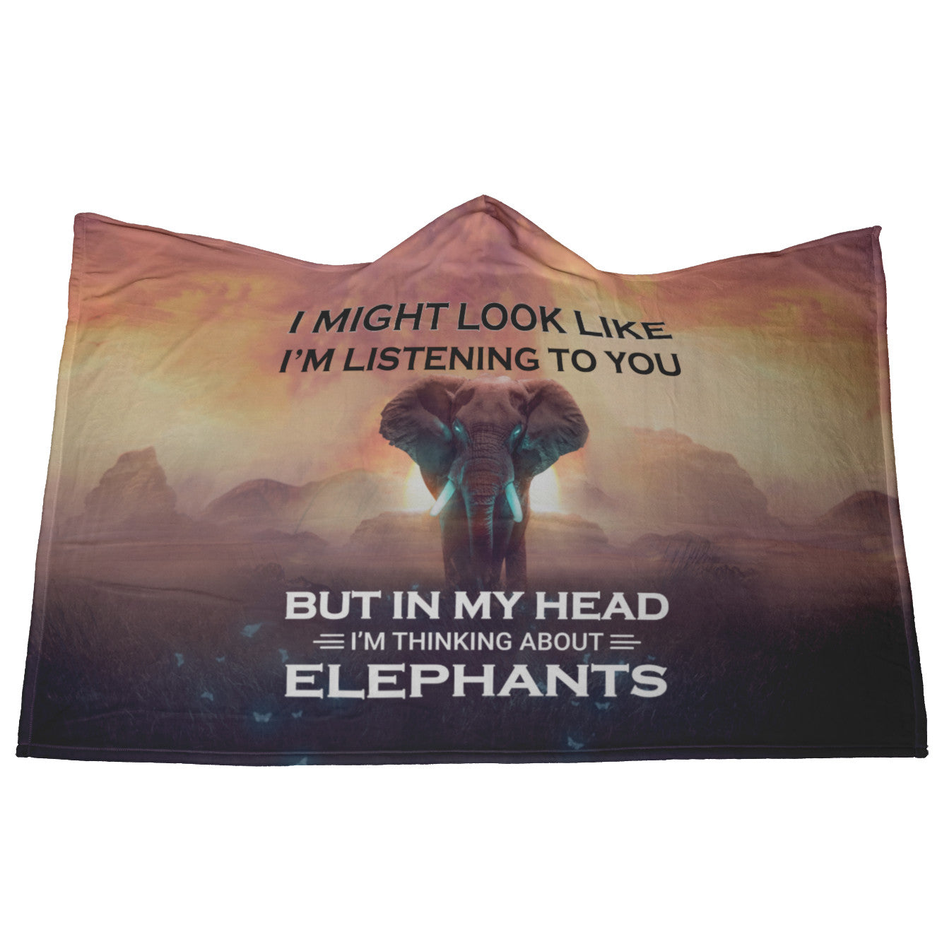 Thinking About Elephants |  | Hooded Blanket | TL2