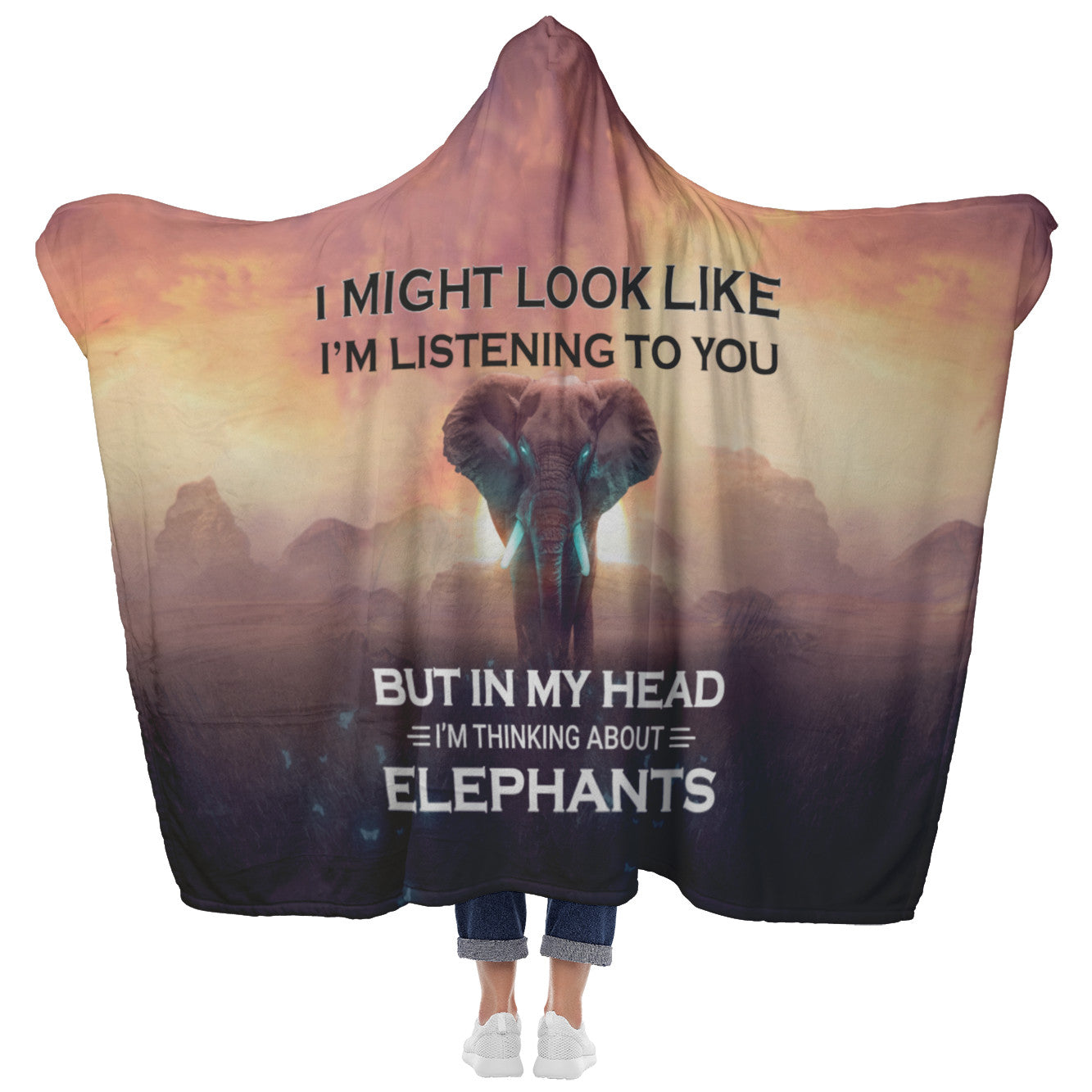 Thinking About Elephants |  | Hooded Blanket | TL2