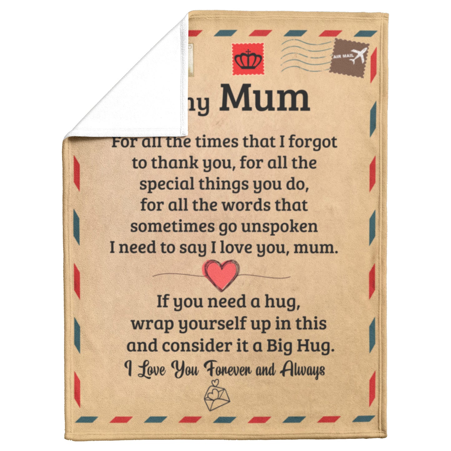 To My Mum | I Love You | Fleece Blanket | FL