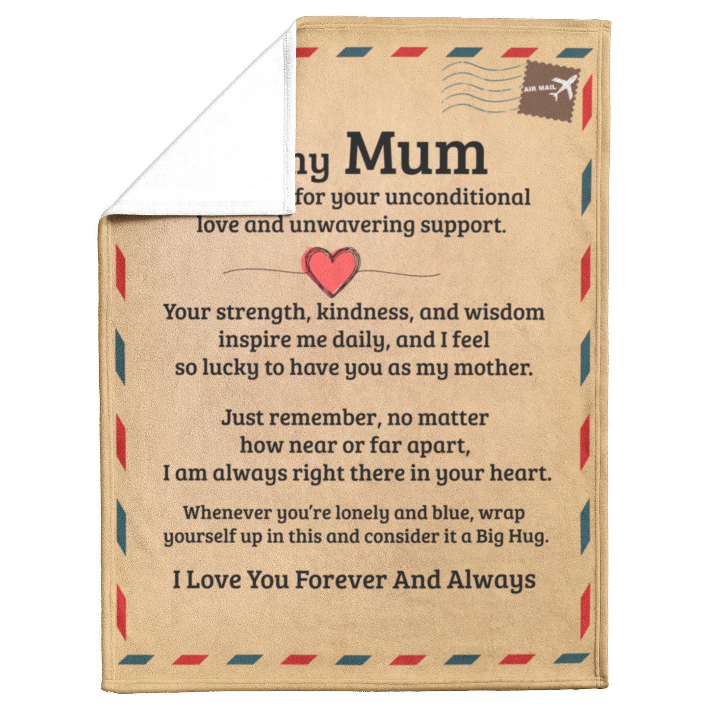 To My Mum | Unconditional Love | Fleece Blanket | TL