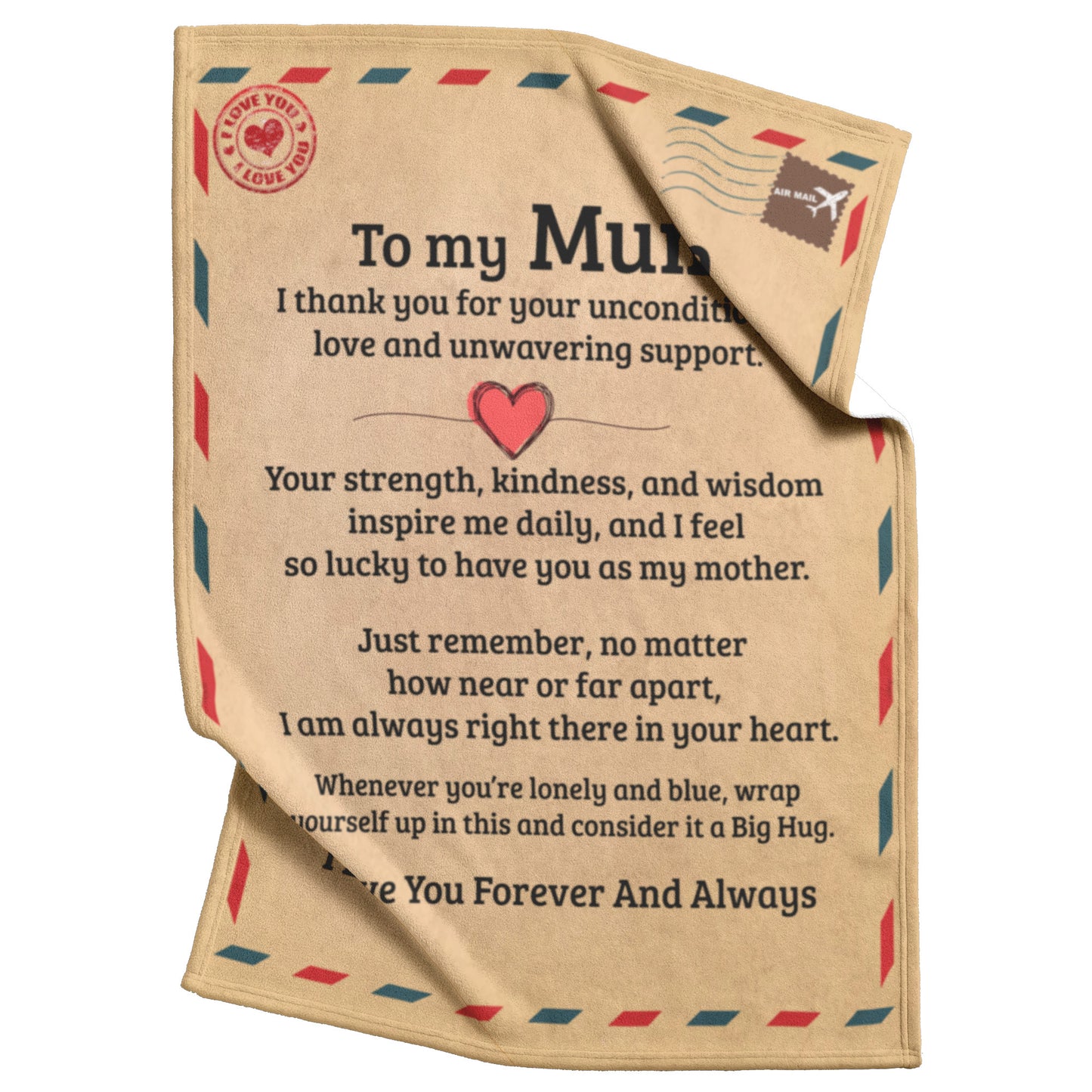 To My Mum | Unconditional Love | Fleece Blanket | TL