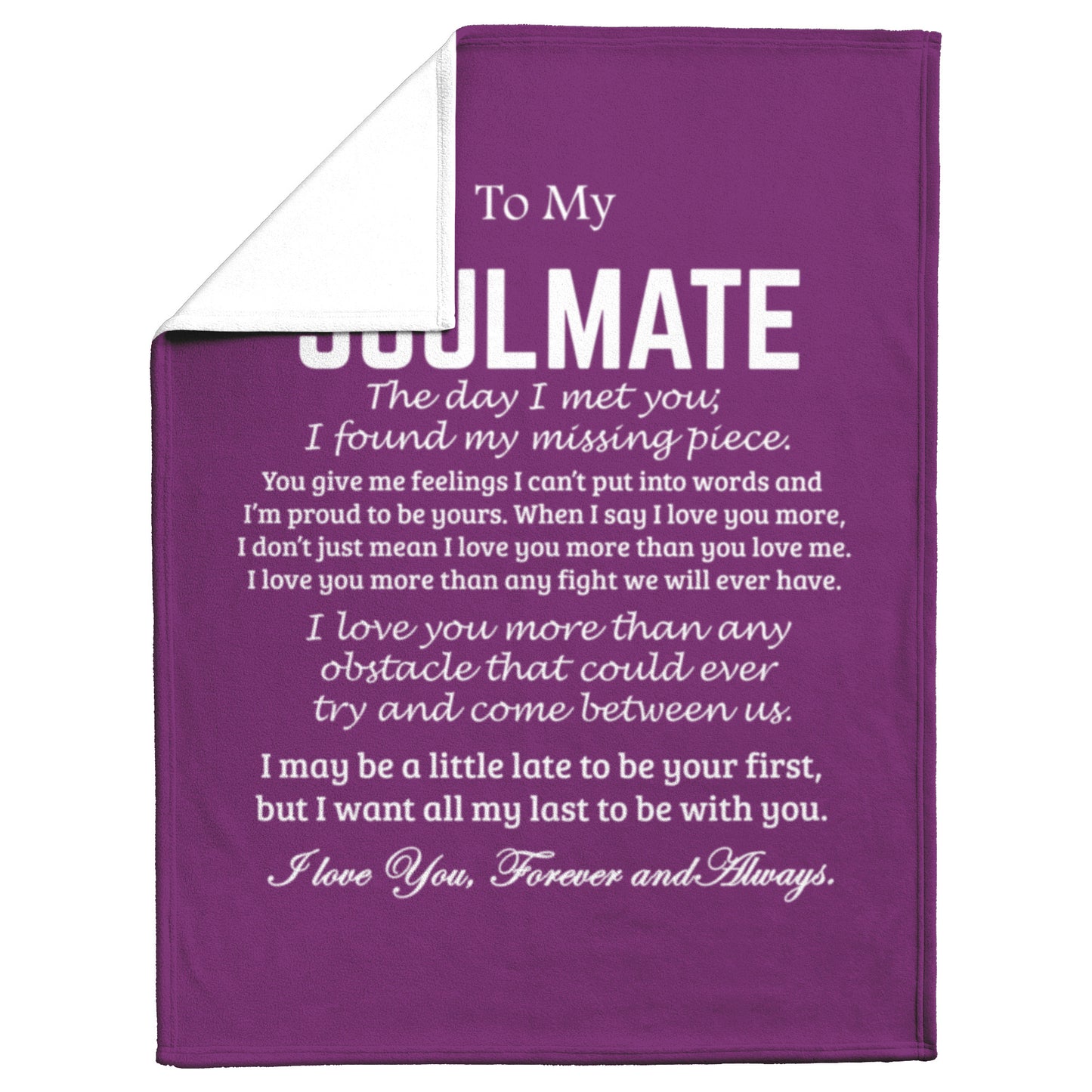 To My Soulmate | Fleece Blanket | Missing Piece