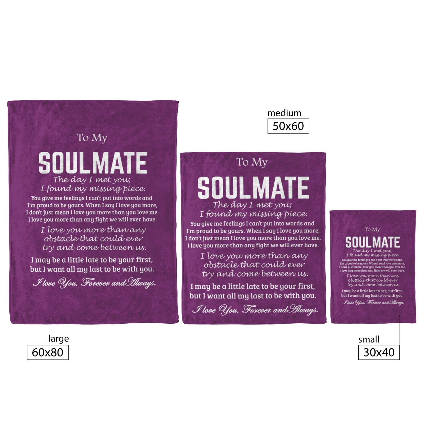 To My Soulmate | Fleece Blanket | Missing Piece