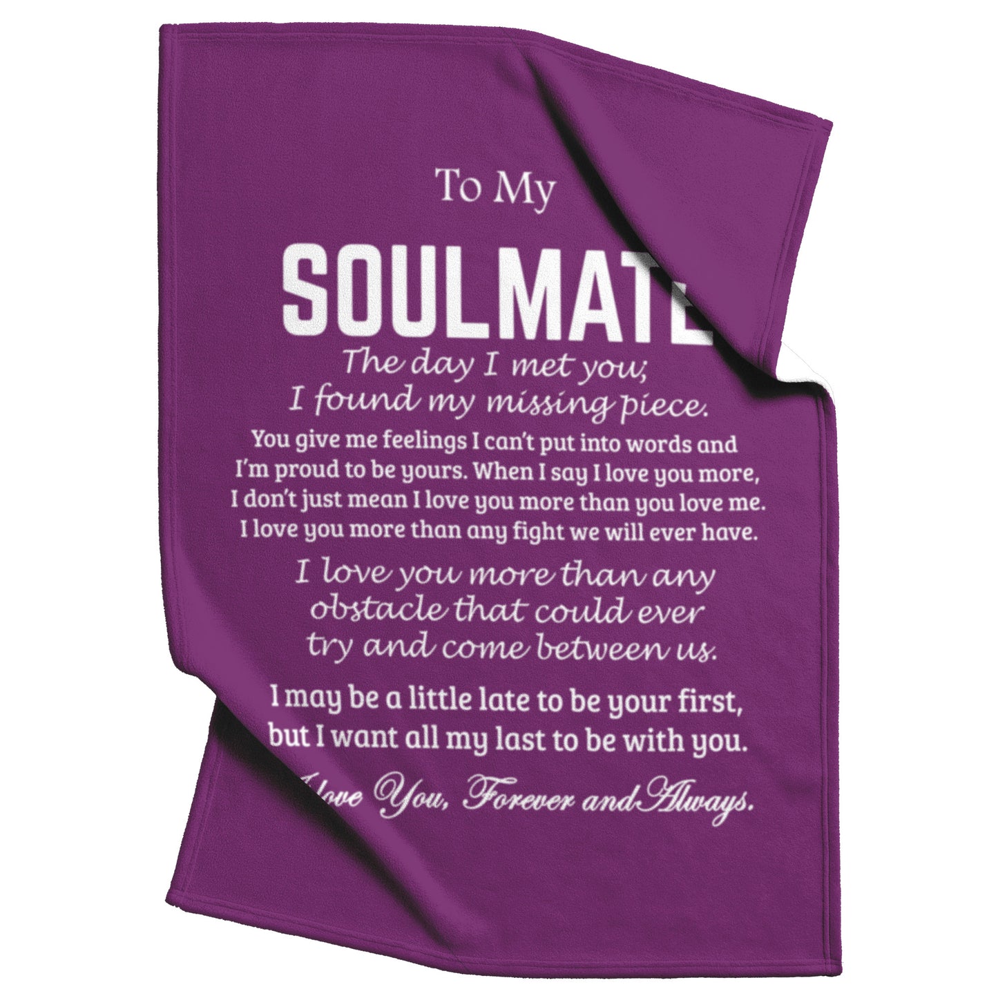 To My Soulmate | Fleece Blanket | Missing Piece