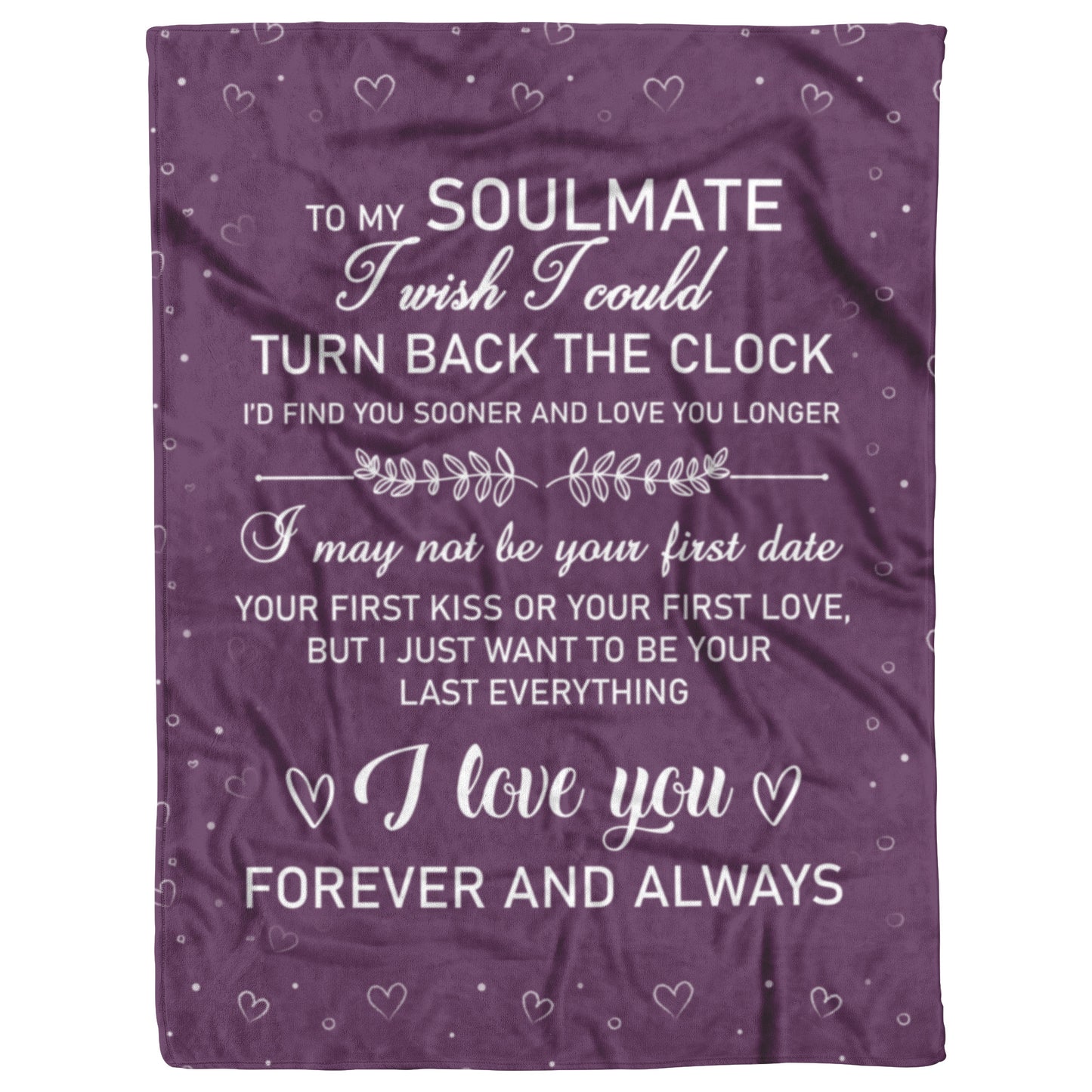 To My Soulmate | Fleece Blanket | Purple
