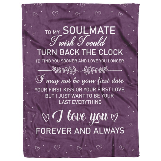 To My Soulmate | Fleece Blanket | Purple