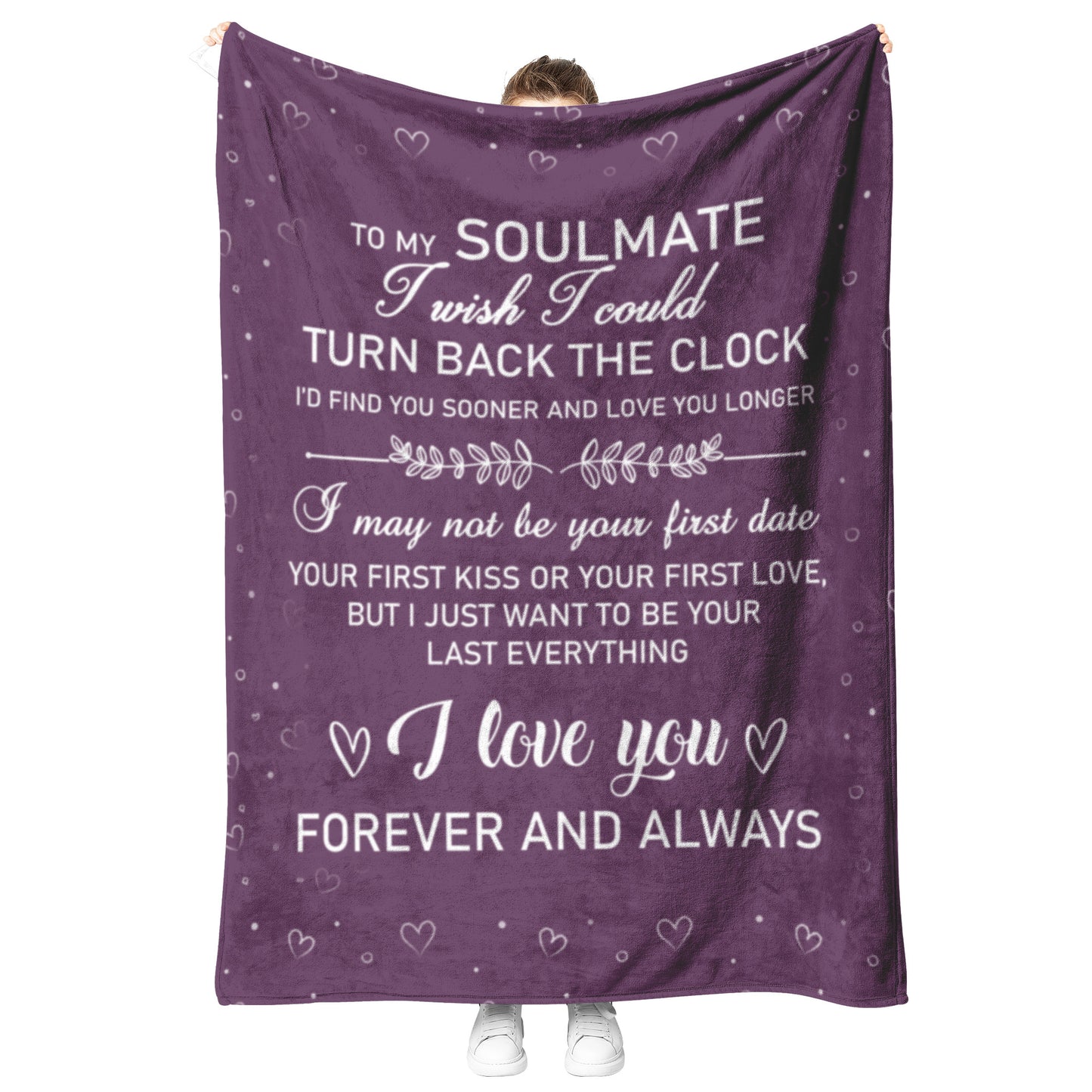 To My Soulmate | Fleece Blanket | Purple