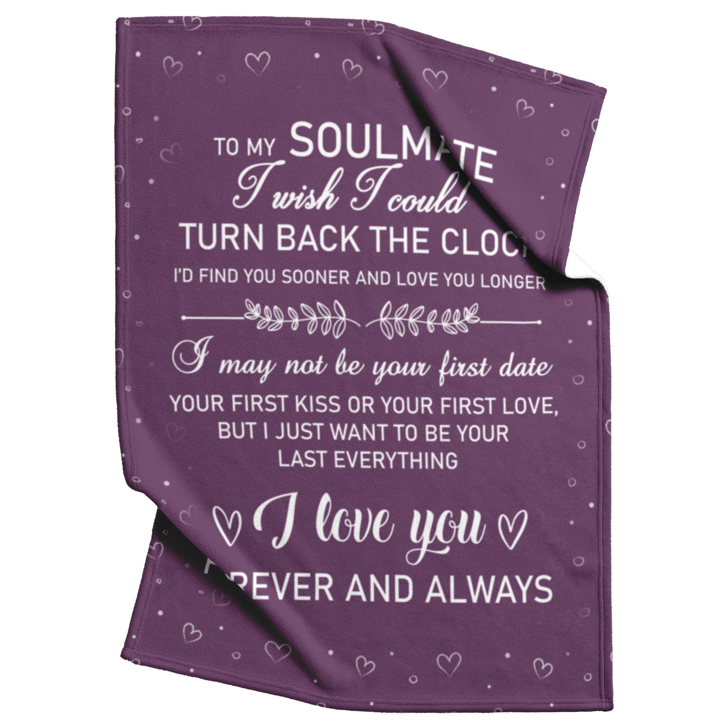 To My Soulmate | Fleece Blanket | Purple
