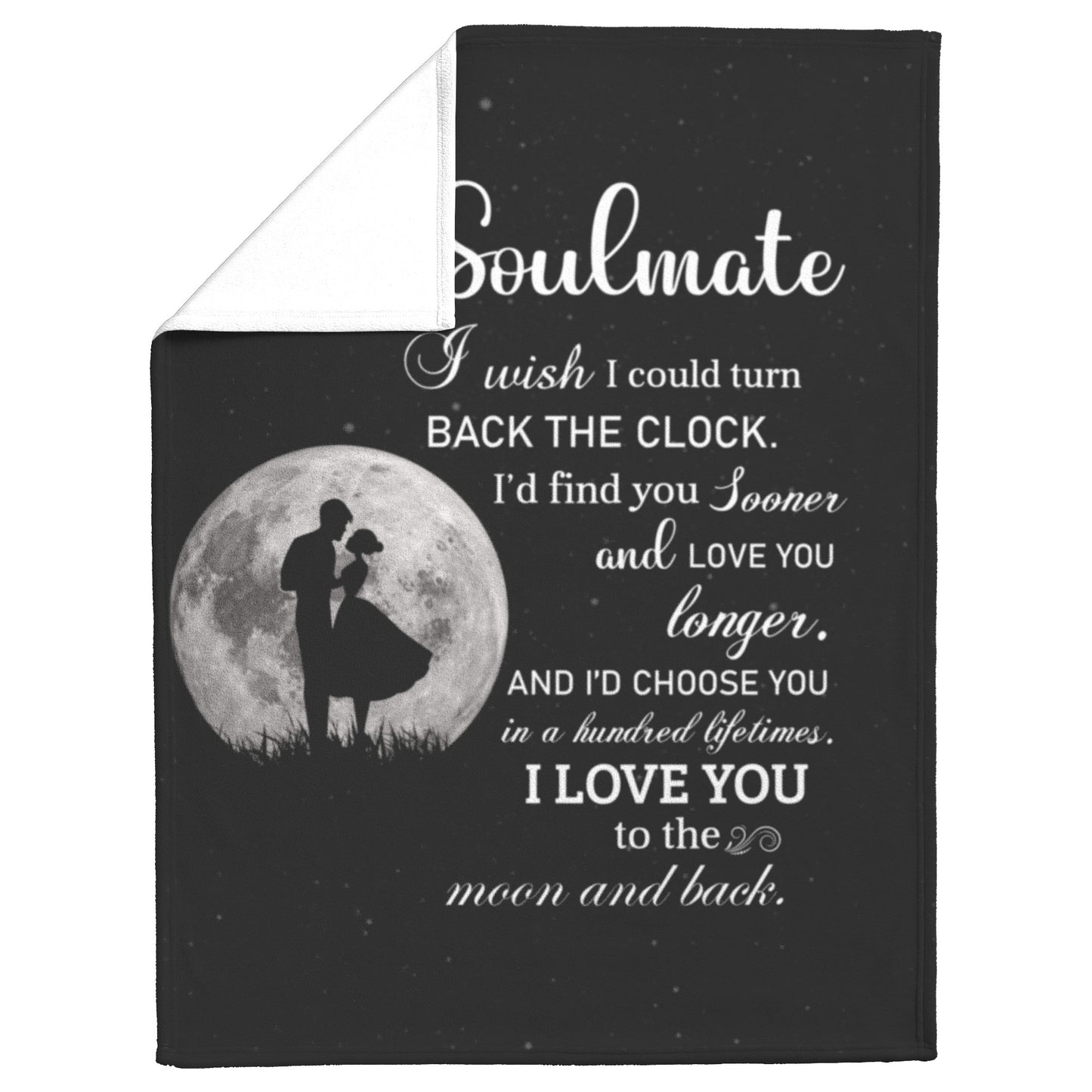 To My Soulmate  | Moon & Back | Fleece Blanket | TL